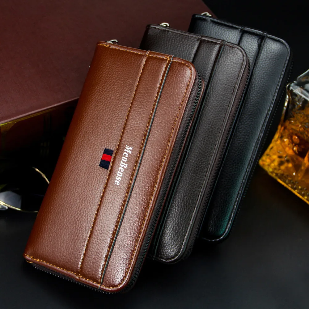 

Leather Wallet Men Luxury Men Wallets Long Men Purse Wallet Male Clutch Leather Zipper Business Male Wallet Coin