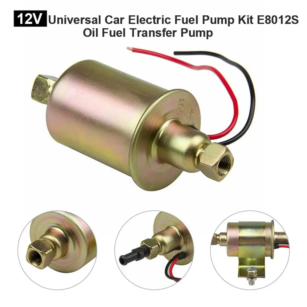

12V Electric Fuel Pump Low Pressure Bolt Fixing Wire Diesel Petrol E8012S For Car Carburetor Motorcycle ATV Fuel Pump Kit