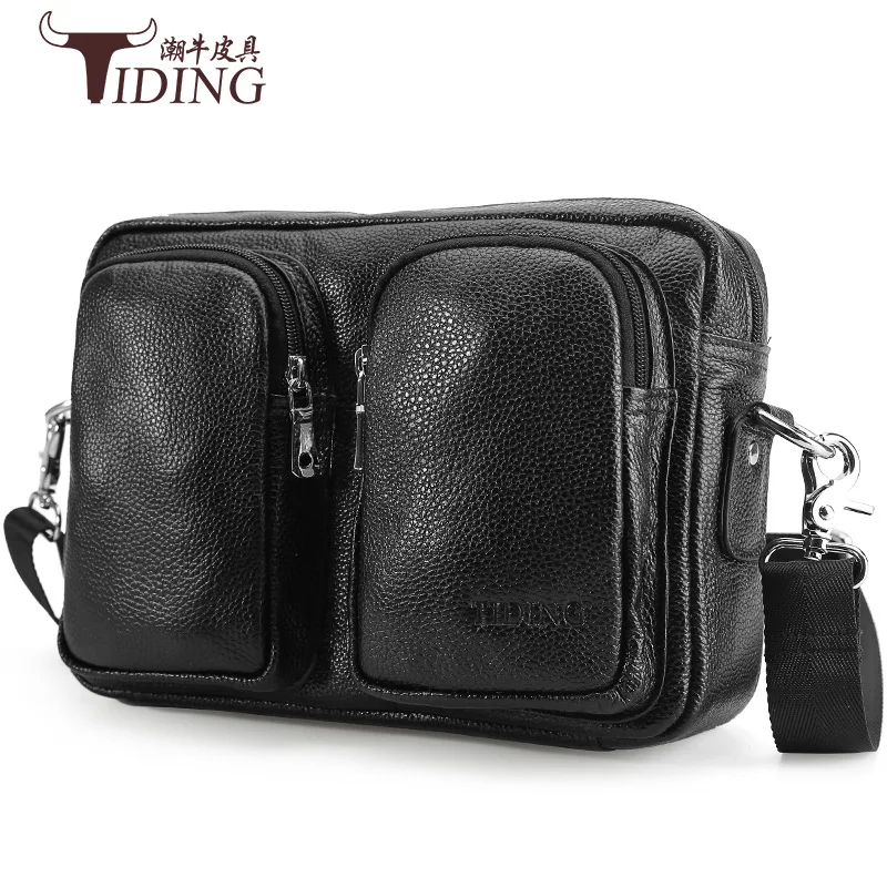 

Tiding New Style Fashion MEN'S Leather Single-shoulder Bag Multi-functional Outdoor Wallet Litchi Grain Leather Business Shoulde