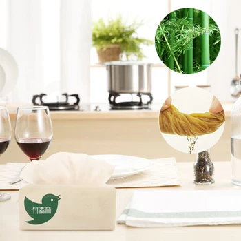 

Portable Skin-friendly Natural Color Native Bamboo Pulp Four Layers Thickened Pumping Napkin Paper Makeup Cleaning Accessories