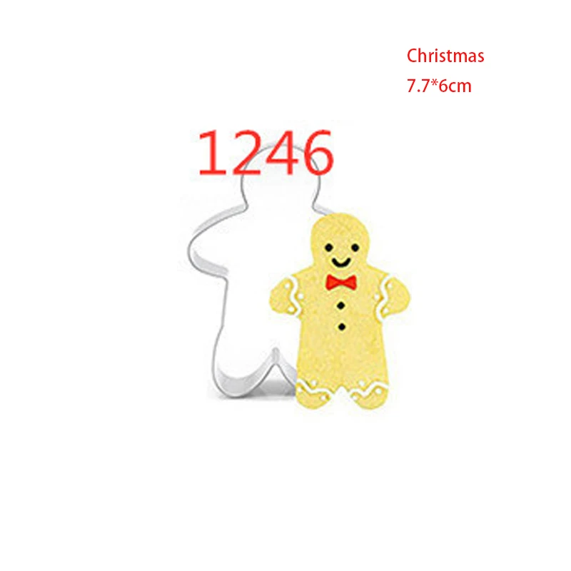 Рождественская форма для выпечки детей из нержавеющей стали, семейный инструмент для изготовления печенья, простая форма для торта, Санта Клаус, фруктовый режущий инструмент CT2285 - Цвет: yellow