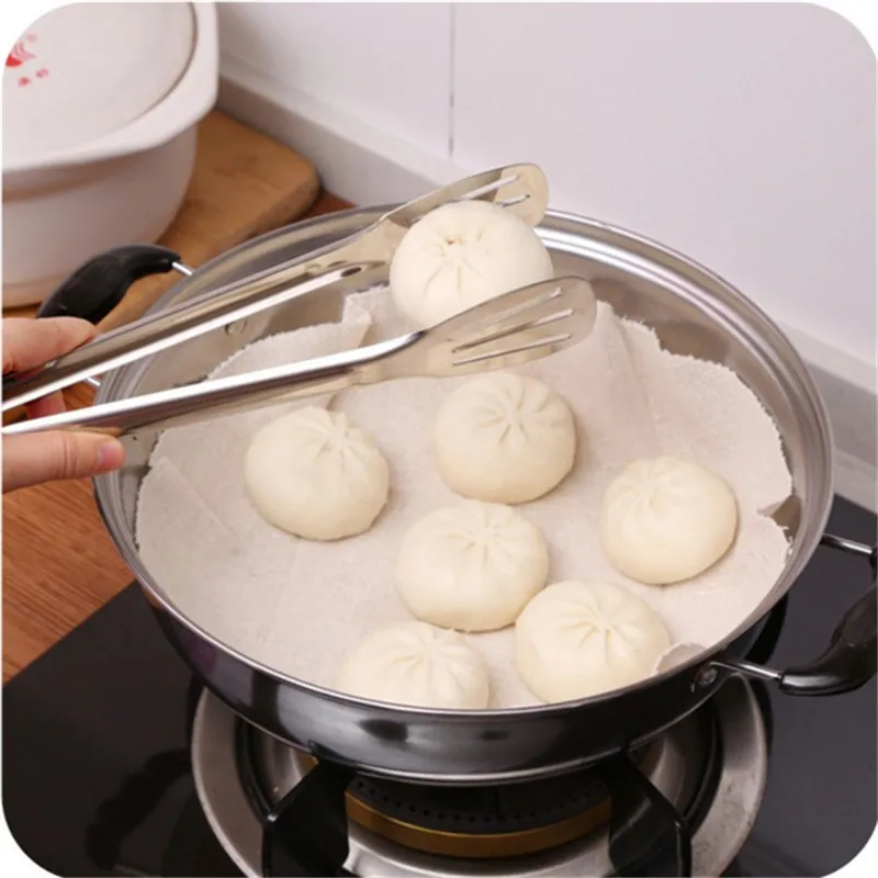 Bread Food Tongs Kitchen Buffet Cooking Stainless Steel Tool Anti Heat Bread Clip Pastry Clamp Barbecue Tongs PC896217