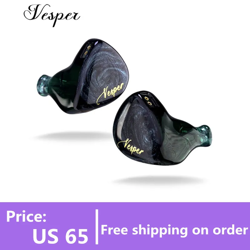 US $65.00 Original QOA Vesper 1BA1DD In Ear Earphone Hybrid Driver Headset HIFI DJ Monitor Headphone Earbuds QOA PINK LADY Kinera YH623