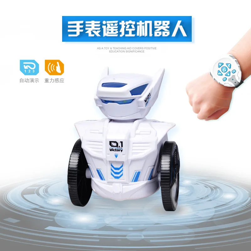 

2.4G Kids' Watch Remote Control Car Gravity Sensing Science And Technology Assembly DIY Robot Scientific And Educational Toy
