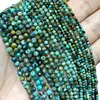 Fine 100% Natural Stone African Turquoise Faceted Gemstone Round Spacer Beads For Jewelry Making  DIY Bracelet Necklace 2/3/4MM 1