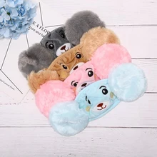 Осенне-зимние плюшевые детские Мультяшные защитные наушники из хлопка с медведем, теплые наушники, теплая маска для рта, унисекс, покрытие для ушей