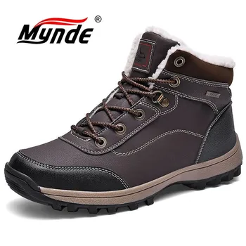 

Classic Winter Mens Boots Thick Plush Warm Men's Snow Boots Waterproof Men's Ankle Boots Handmade Mens Shoes Zapatos De Hombre