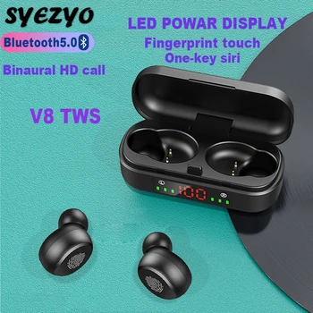 

V8 TWS Bluetooth Earphones Wireless Touch Sports Earbuds Business Headset Waterproof Music Headphones For huawei Xiaomi Iphone