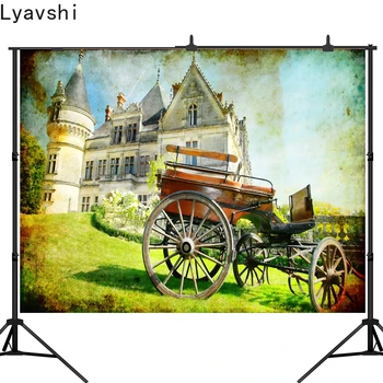 

Lyavshi 19th century castle carriage grass Scenic Photographic Backgrounds Customized Photography Backdrops For Photo Studio