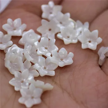 

10pcs 10mm Shell Beads White Natural Mother Of Pearl Shell Lily of the valley Flower Texture Curved Spacer DIY Jewelry Makings