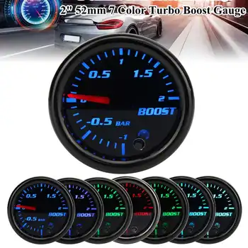 

12V 2 Inch 52mm Car Mechanical Turbo Boost Vacuum Press Gauge -1- 2 Bar 7 Color LED Digital Display Universal Car Boost Meter