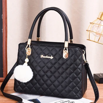 

New Luxury Handbags Women Bags Flap Designer Tote Purse Fashion PU Leather Plush Pendant Casual Shoulder Crossbody Messager Bags