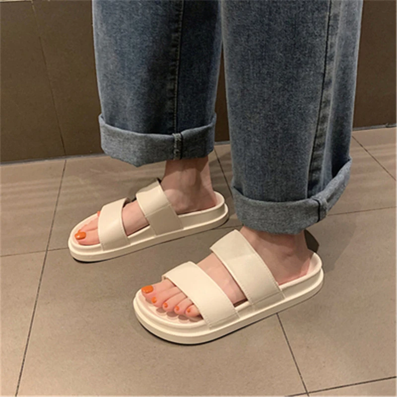 Chanclas suaves goma EVA mujer, chanclas planas y cómodas, antideslizantes, silenciosas, para interiores y adultos, pantuflas de ducha familiar|Zapatillas| - AliExpress