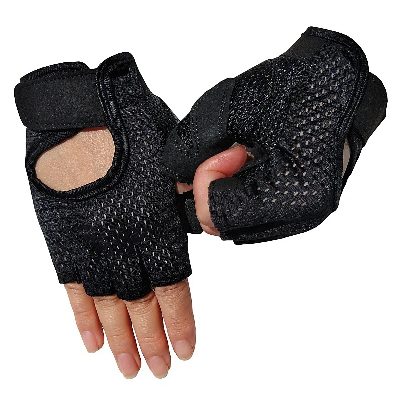Professional Gym Fitness Gloves Power Weight Lifting Women Men Crossfit Workout Bodybuilding Half Finger Hand Protector (1)
