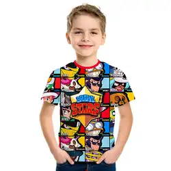 Новая летняя детская игра для метания, футболка с 3D-принтом «драка» и «Звезды», Семейные футболки с короткими рукавами для мальчиков и