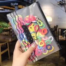 Bande élastique en Nylon pour cheveux, 100 pièces/paquet, corde colorée, gomme à haute élasticité pour filles, attache pour queue de cheval, couvre chef 