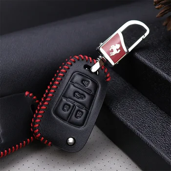

Real Leather Car Styling Accessories Key Fob Case Cover For Chevrolet Cruze Onix Lacetti Tahoe Spark Trax Equinox Keyring Chain