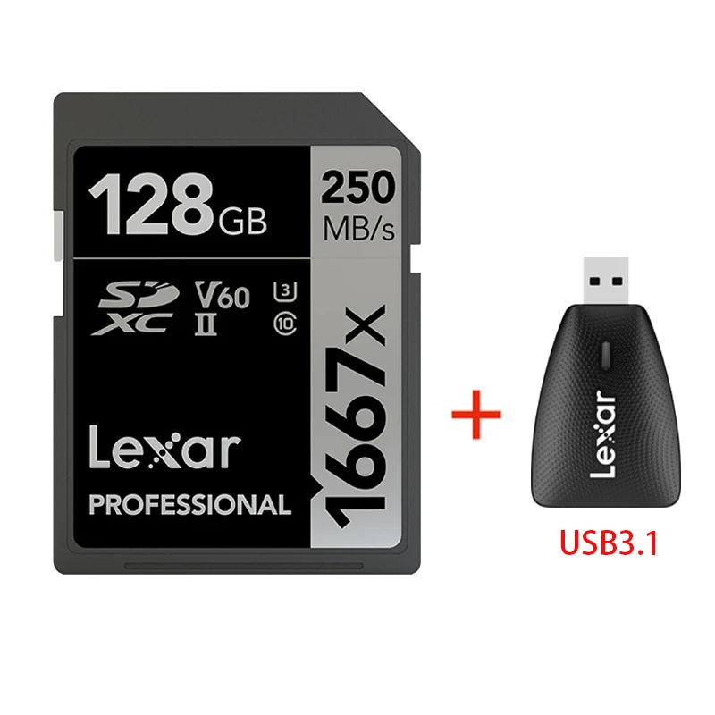 Lexar Professional 128GB SDXC Tarjeta de memoria SD 1667x UHS 250MB/s 4K V60 nos II 