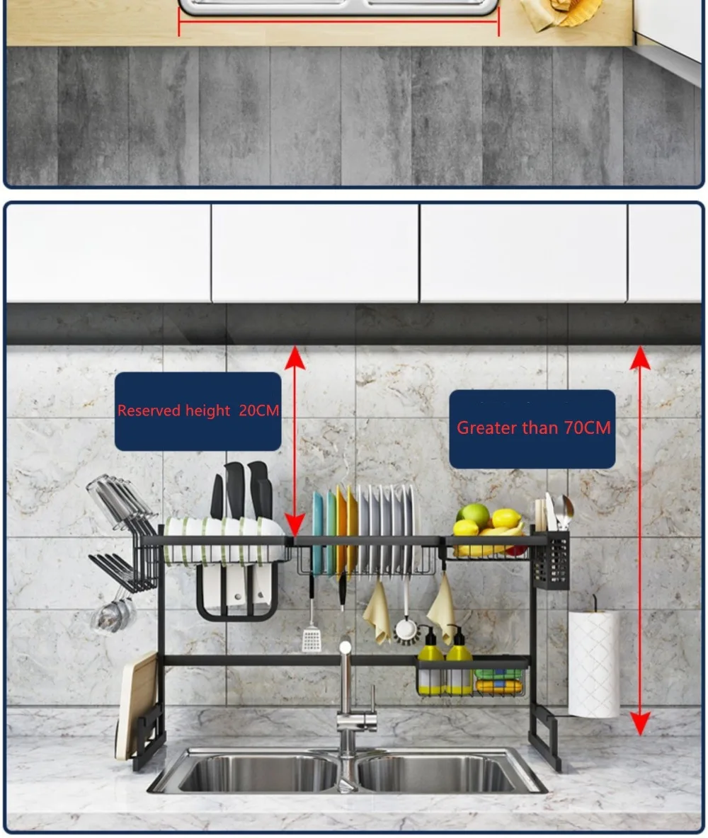 Кухонная посуда из нержавеющей стали, сушилка для сушки посуды, сушилка для раковины, сушилка для посуды, кухонная стойка для хранения, кухонный инструмент для слива