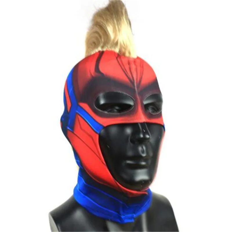 Супергерой Марвел Капитан косплей Carol Danvers шапка-маска парик маска для сцены шоу реквизит