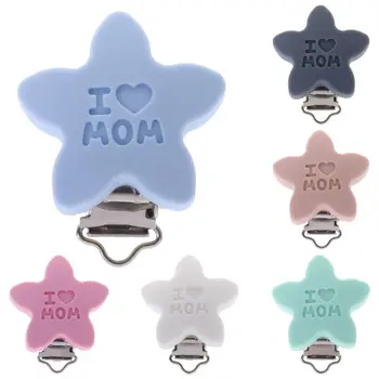 

Baby Baby Pacifier Clip Soother Teether Star Shape Silicone Safe Holder Saliva Towel Support Anti Fall Cute Clips Newborn Infant