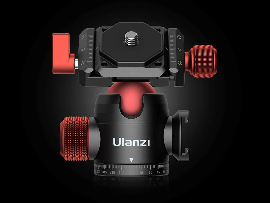 U-70 Metal Mini Ballhead Pan Cold Shoe Double Panoramic Tripod Head for DSLR Cam