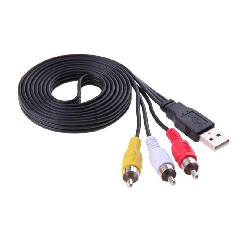 Cable convertidor USB AV para TV HD, adaptador de Audio y vídeo, macho A 3 RCA AV, conector para DVD, MP3, 1,5 M| | - AliExpress