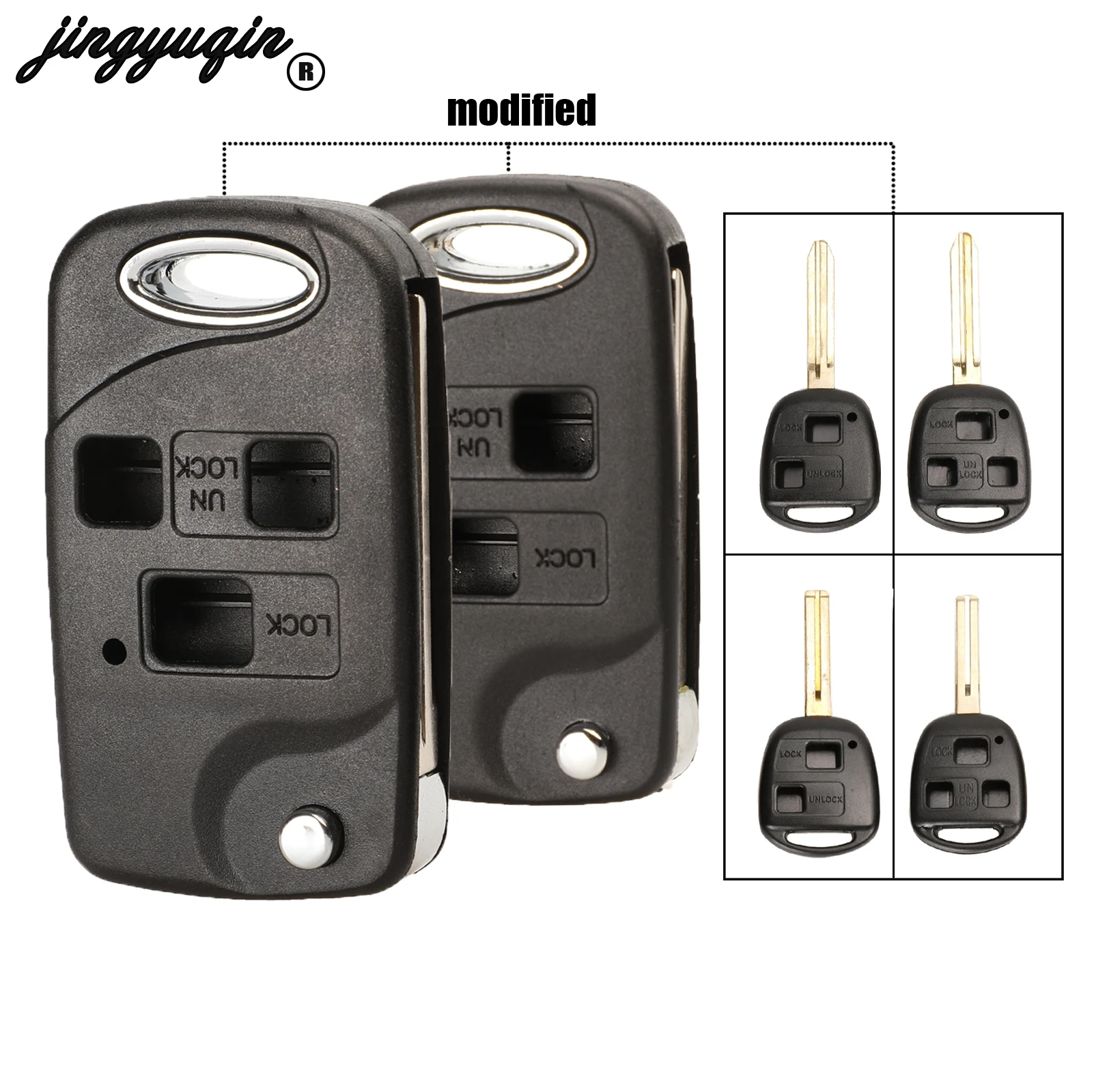 jingyuqin Folding Flip 2/3 Button Remote Key Shell Case For Toyota Yaris Prado Tarago Camry Corolla Land Cruiser TOY40 | Автомобили и