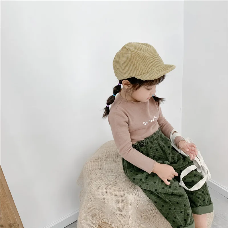 Toddler Kids Baby Girl Denim Overalls Bib Pant Ruffles Polka Dot Corduroy Jumpsuit One Pieces Clothes