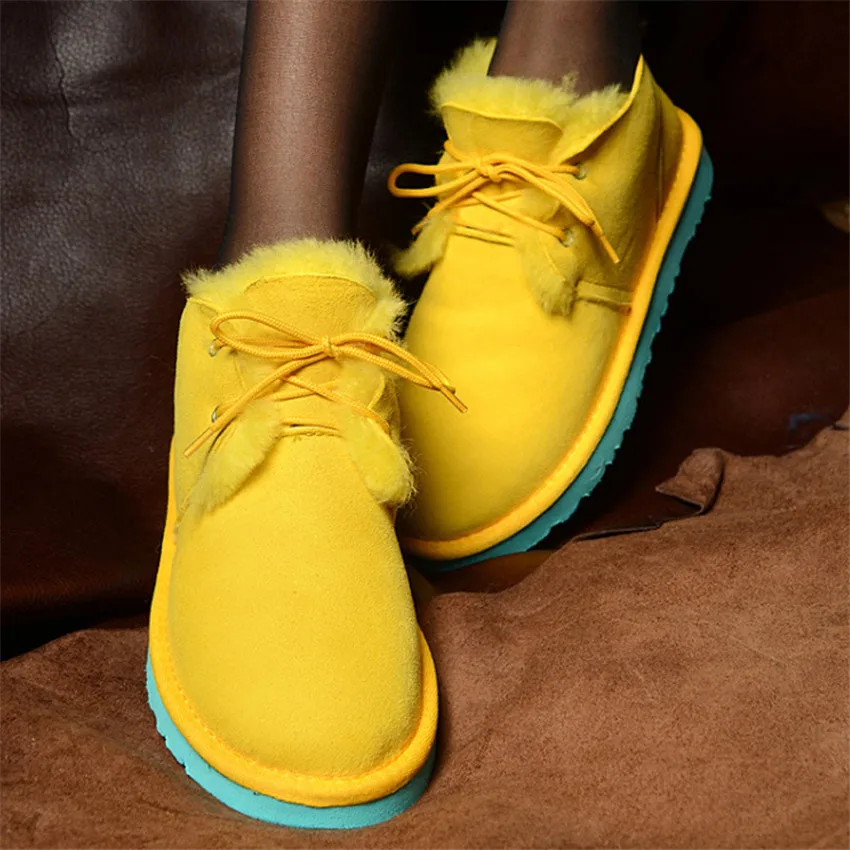 Boots Women Fashion Genuine Fur Winter Ankle for Sheepskin Non-Slip Warm 100%Natural-Fur