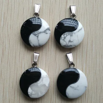 

Fashion Hot Selling Good Quality Natural Stone Pendant Wholesale 4pcs/lot Tai Chi Yin Yang Charms Pendants For Jewelry Making