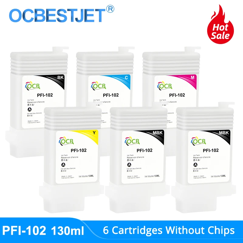 PFI 102 PFI102 Заправляемый картридж для чернил без чипов Canon iPF500 iPF510 iPF600 iPF605 iPF610 iPF700 iPF710