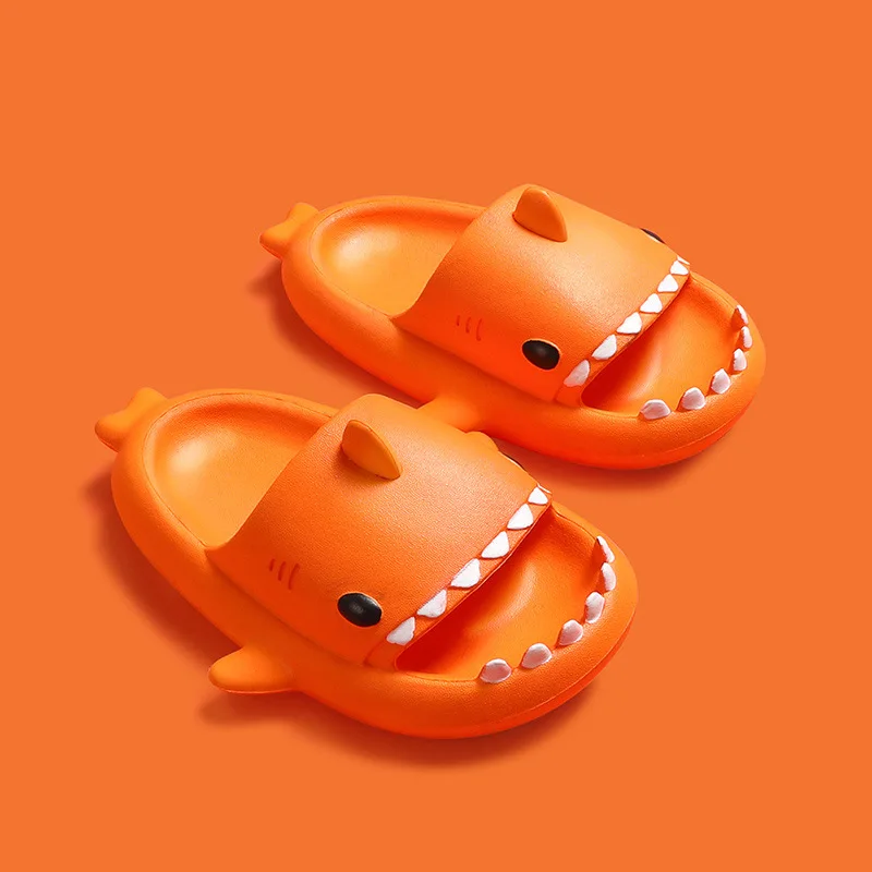 Children Slippers Kids Sandals Parent-child Aldult Women Men Shoes Cartoon Shark Summer Boys Girls Baby Soft Sole Anti-Slip slippers for boy