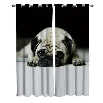 

Bulldog Lying Down Cute Window Curtains Home Decor Kitchen Items Curtain Panel Curtains for Living Room