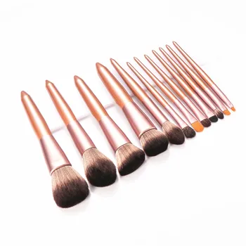 

12pcs Champagne Makeup Brushes Set For Foundation Powder Blush Eyeshadow Concealer Lip Eye Make Up Brush Cosmetics Beauty Tools