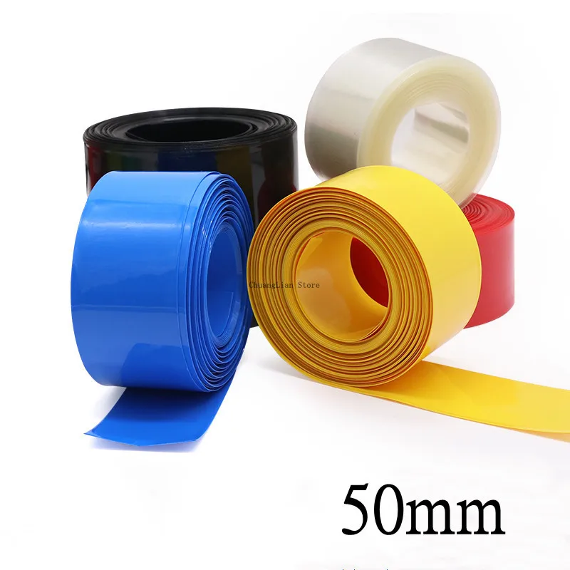 

PVC Heat Shrink Tube 30mm Width Blue Multicolor Shrinkable Cable Sleeve Sheath Pack Cover for 18650 Lithium Battery Film Wrap