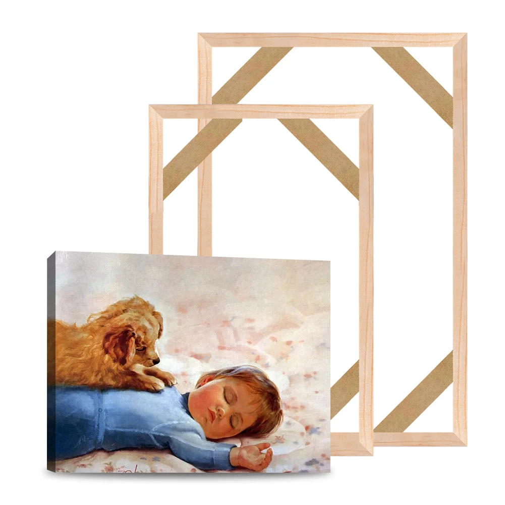 Big Size DIY Natural Wood Frame For unframe Canvas Painting Picture Factory Provide Wall Photo Frame Poster Various Sizes