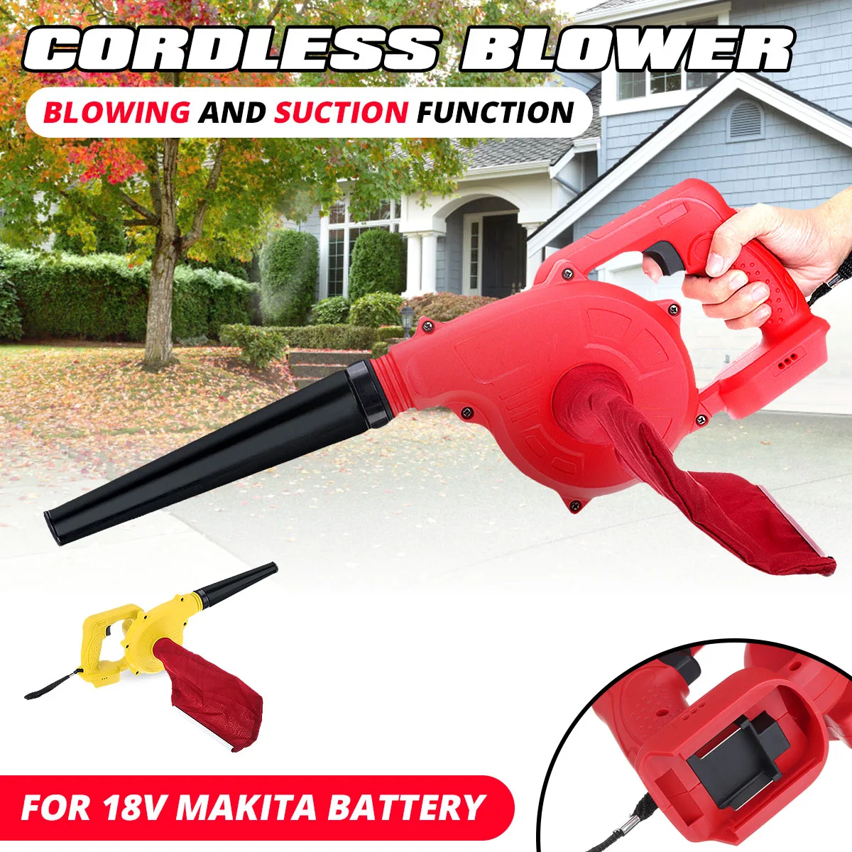 Беспроводной Электрический воздуходувка ручной лист воздуходувки и всасывания компьютер пылесборник очиститель инструмент для Makita 18V литий ионный аккумулятор|Воздуходув|   | АлиЭкспресс