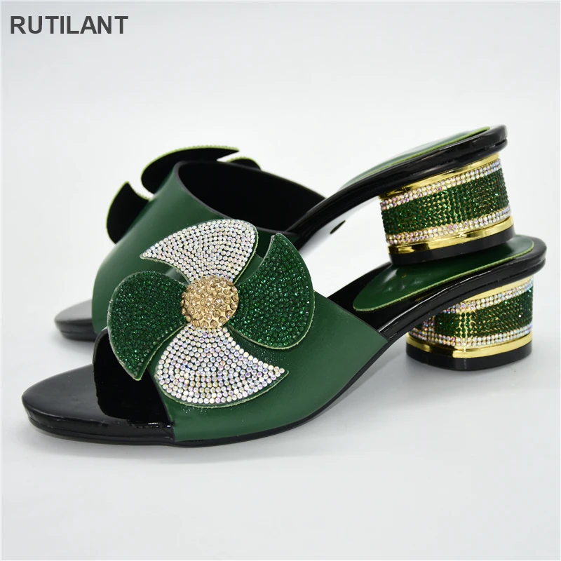 Slippers Sandals Platform Mouth-Shoes Mid-Heeled Fashion Women Ladies Pu Party with Shallow