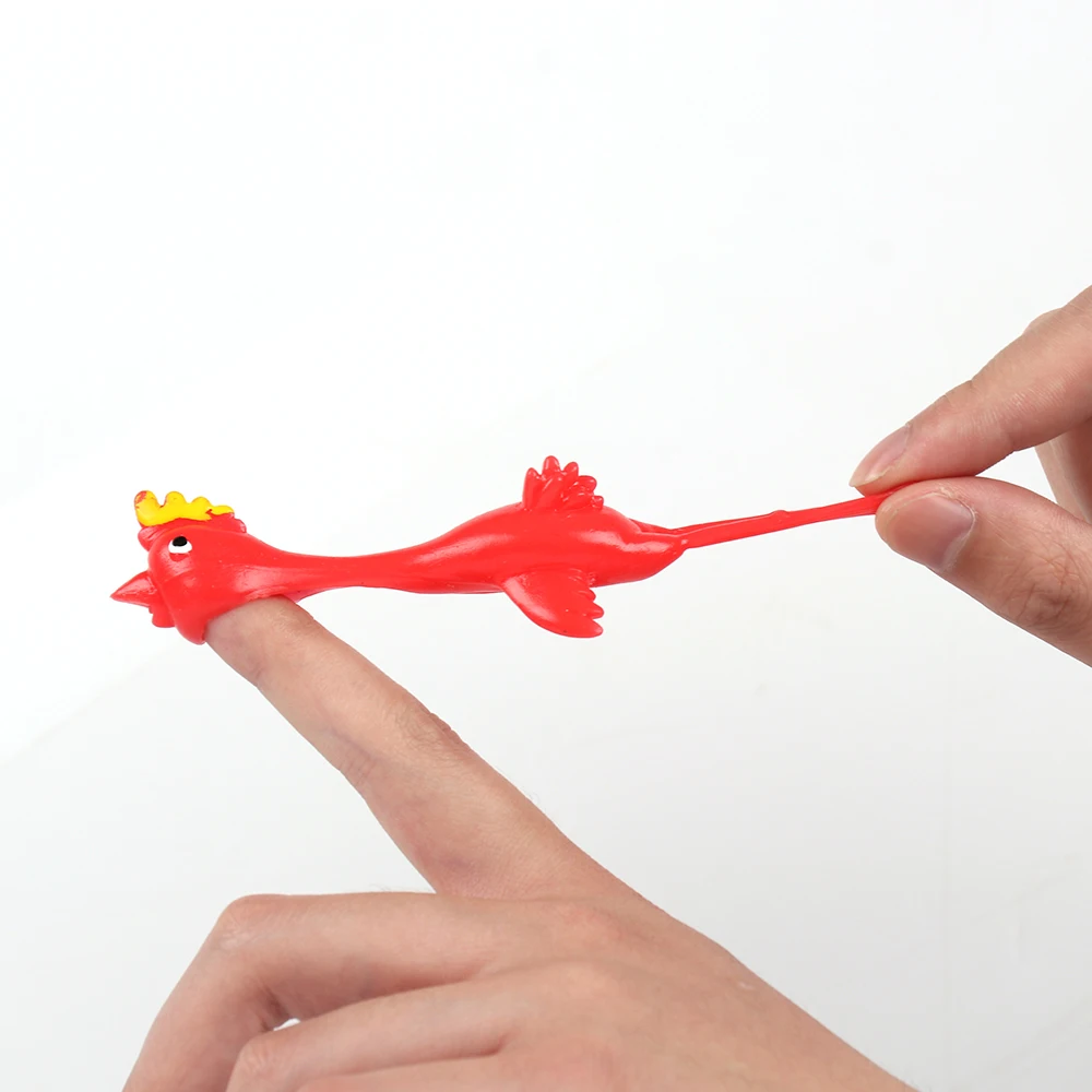 

11.5cm Funny Laugh Rubber Chicken Stretchy Flying Turkey Finger Birds Sticky Fun Novelty Toys Random Color Kids Humor Games New