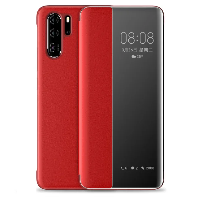 pu case for huawei Cửa sổ View Thông Minh Lật Bao Da Ốp Lưng Điện thoại Huawei P30 P40 Pro P20 Giao Phối 20 Lite X P10 Plus 20pro P Smart Z Y6 2018 2019 huawei pu case Cases For Huawei