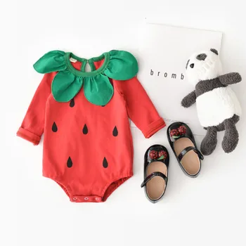 

Newborn Toddler Baby Girl Watermelon Romper Kids Girls Autumn Spring Long Sleeve Rompers Jumpsuit Infant Clothes