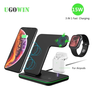 

Qi 10W 3 in1 Wireless Charger For iPhone 11Pro/Xr/Xs Max Apple Watch 1 2 3 4 Wireless Charging Stand for iWatch 5 4 AirPods TWS