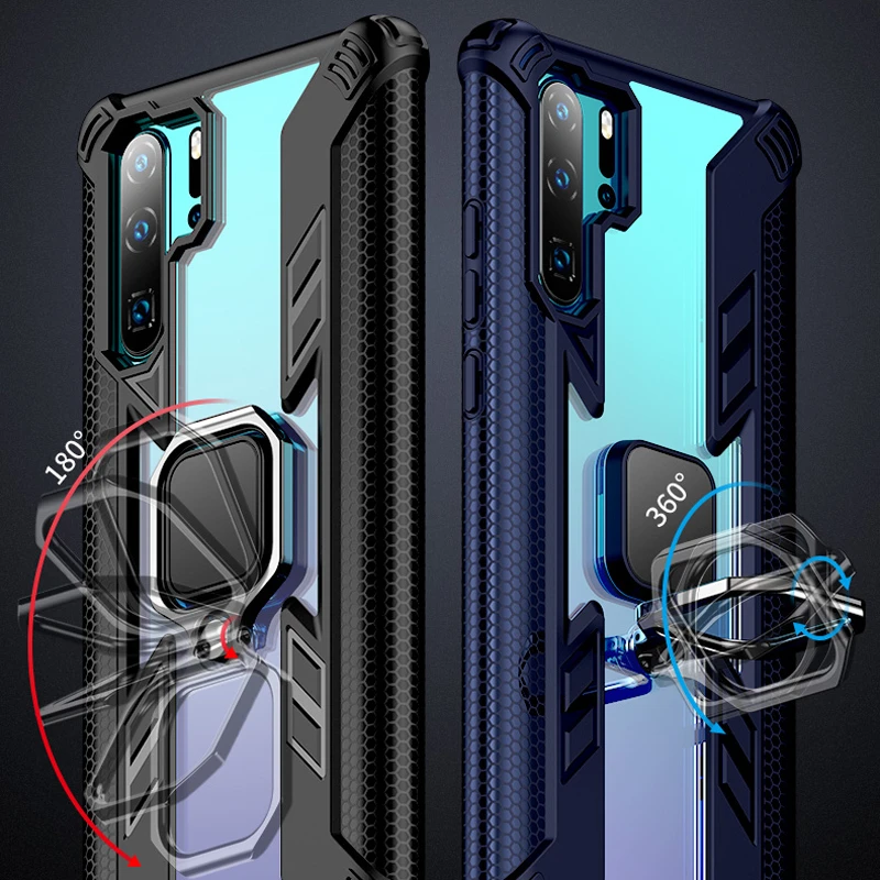 Прозрачный защитный чехол для huawei Honor 20 Pro 10i 10 Lite 9X 8A P30 mate 20 30 Nova 5 5i 8X Pro Lite, автомобильный держатель, прозрачный чехол