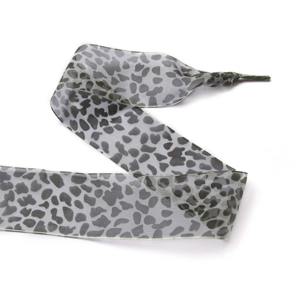 Leopard Print Lace Shoelace Accessories - Elegant Shoe Decorations, One Pair
