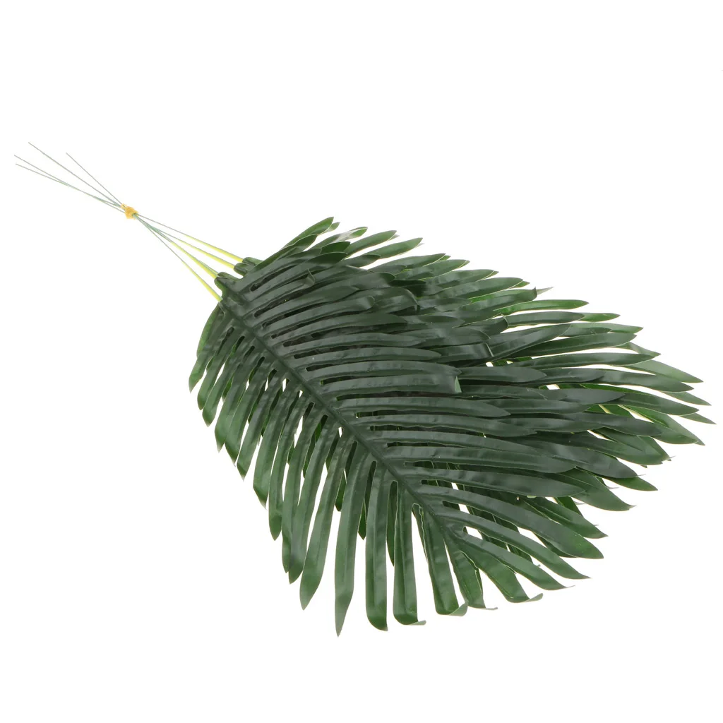 5-Pieces Large Artificial Silk Cloth Green Leaves Leaf Foliage Leaves for Home Flower Arrangement Wedding DIY Decor