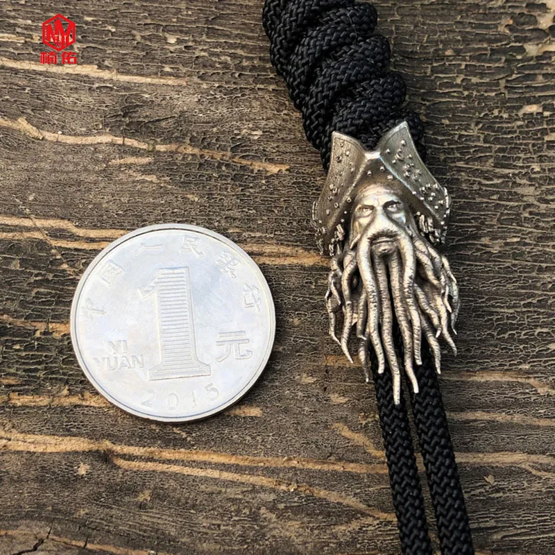 1 шт. Пираты Карибского моря Давид Джонс латунь паракордовый на каждый день бусины на шнурке Подвески Нож бусины Парашютная веревка бусины подвески