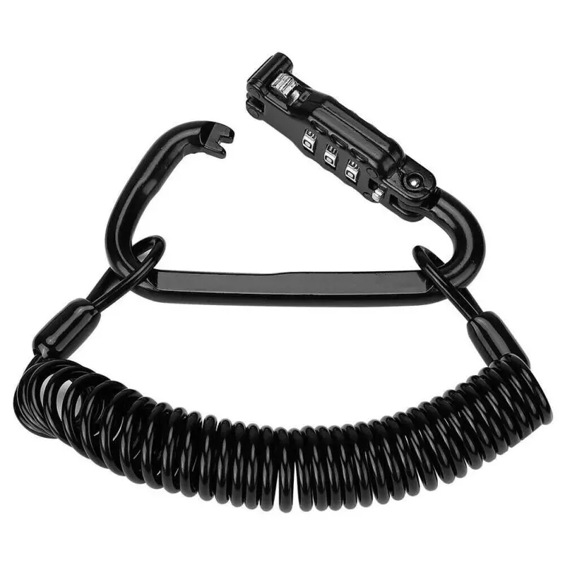 Motorcycle Helmet Lock Cable Combination Locking Motorbike Helmet Anti