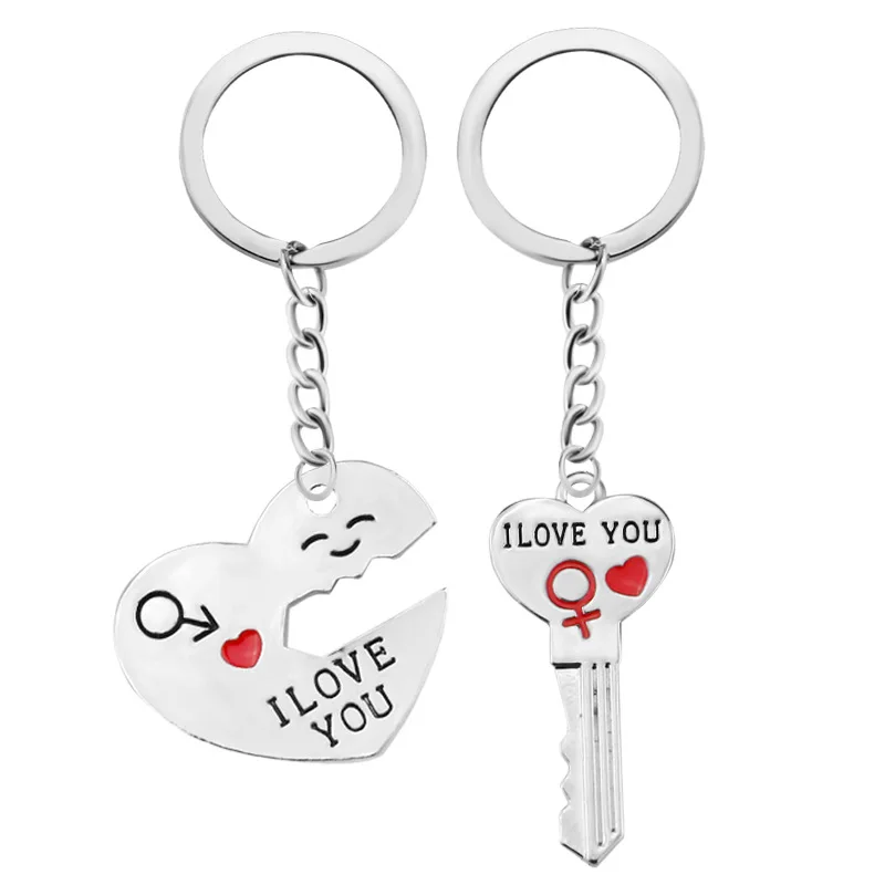 

Europe And America New Style Lettered Necklace 2 Pieces I Love You an Arrow Key Lock Keychain LOVE