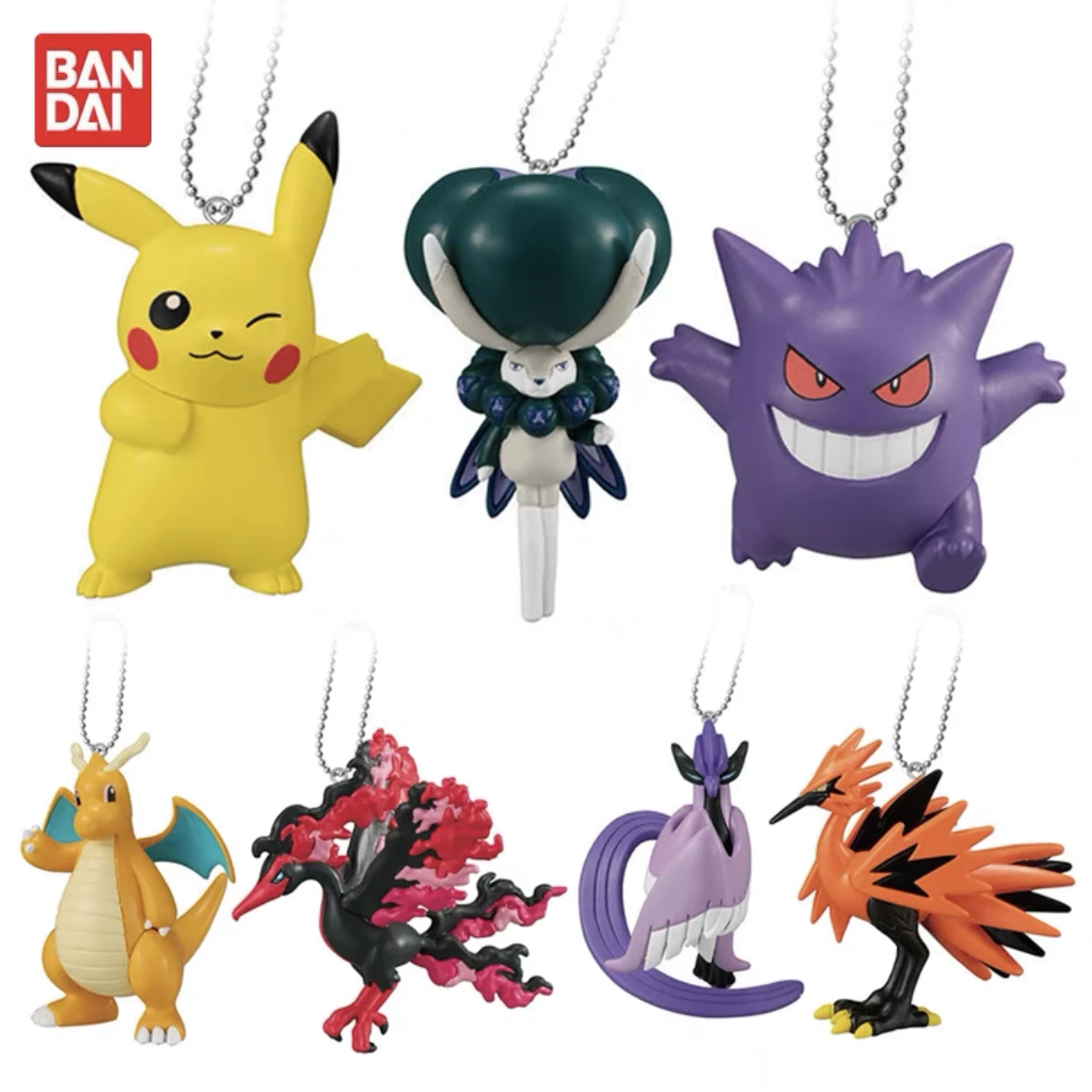 バンダイ 本物のポケモンアクションフィギュア かわいいチャーム ピカチュウ カメックス ゲンガー ドラゴン モルトレスアークノ ザプドスのおもちゃ Aliexpress